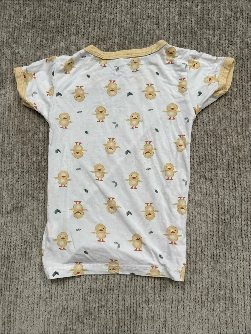 Milkberry Pajamas 3T Bamboo Yellow Duck Chick Print Two Piece Pajama Set